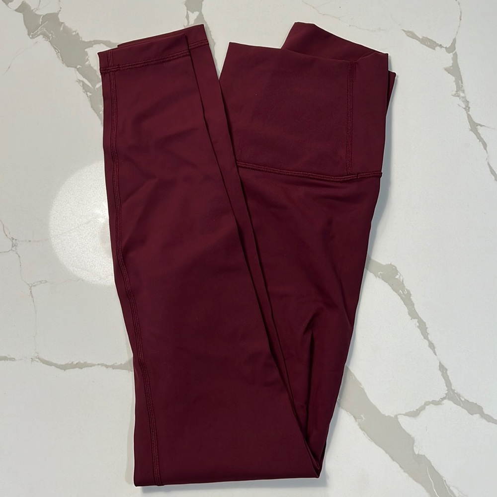 Lululemon Dark Red Leggings Size 8